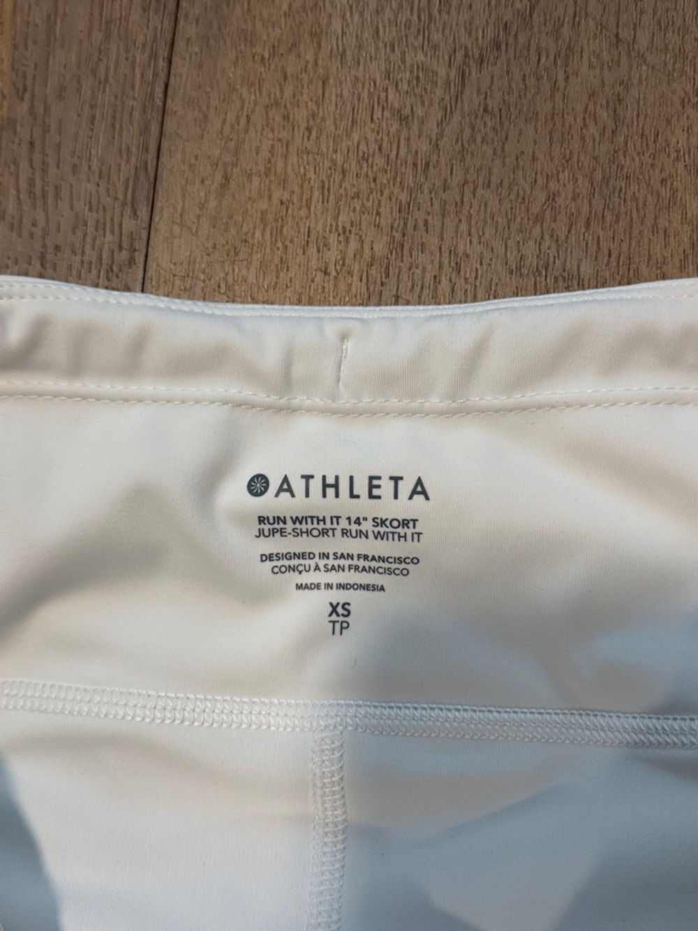 Athleta White Run With It 14" Skort - Picture 2 of 6
